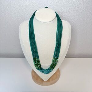 Teal Turquoise Beaded Necklace